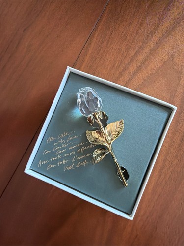 Swarovski rose brooch crystal - ,