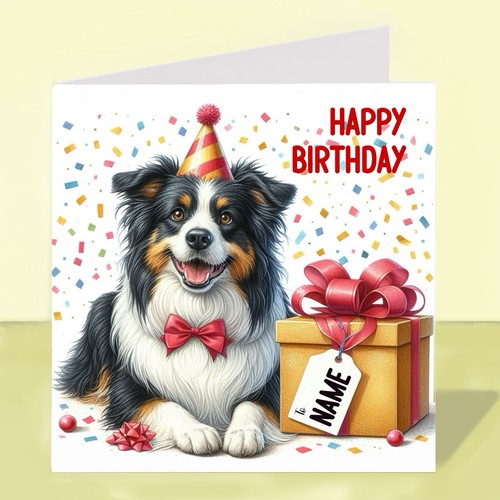 Personalised border collie dog - personalised,