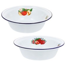 2pcs Enamel Wash Basin: Retro