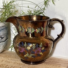 Antique Copper Lustre Pottery