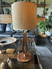 Vintage 1969s Danish Teak And Brass Table Lamp Base - Rewired And PAT Tested.