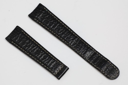 Ebel black sharkskin leather - black,