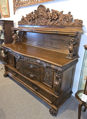 Antique carved oak - antique, sideboard