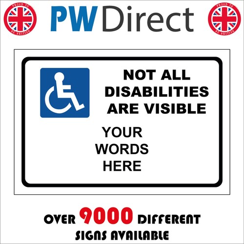 Sign not all disabilities - sign,