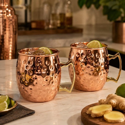 Pure copper mug - 2x, for