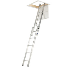 Loft Ladder Werner 76002 2 Section Aluminium Metal Attic Access & Handrail 2.69m