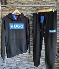 NEW Hugo Boss Hoodie & Joggers Full Tracksuit Black / Blue 