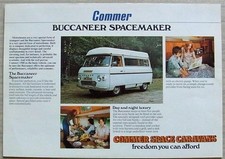 COMMER BUCCANEER SPACEMAKER MOTOR CARAVAN Sales Specification Leaflet c1975