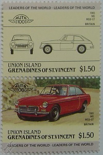 1965 mgb car stamps - mg,