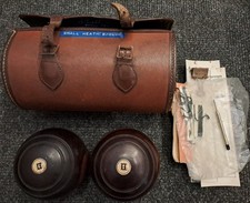 Pair of Vintage Wood Crown Green Bowls Thomas Royle Manchester with Case Bag