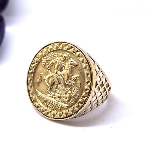 9ct gold george - 9ct, size