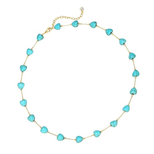 14k gold turquoise - gold, beaded