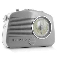 Steepletone Brighton BT 60s Retro Portable MW/LW/FM Radio with Bluetooth - Grey