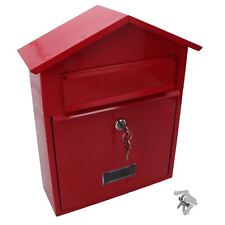 Letter Post Mail Box Metal Red