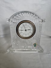 Waterford Crystal Ireland 17.5cm Tall Cut Glass Mantel Clock - Slight Damage