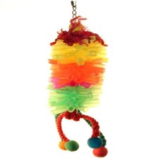 Parrot Cage Toy Colourful Straw Bundle & Balls Adventure Bound Bird Toys 34cm
