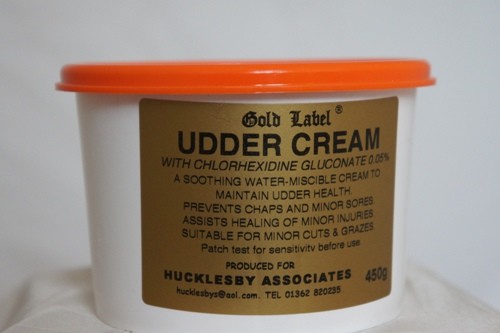 Gold label udder - label, for