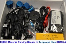 CISBO Turquoise Blue Colour Reverse Parking 4 Sensor Aid Kit Audio Buzzer Alarm