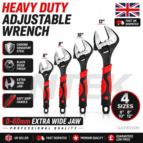 Heavy duty adjustable wrench - heavy,