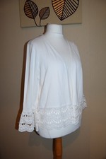 ROMAN ORIGINALS Lace Broderie Anglaise Crop CARDIGAN Bolero SHRUG 14 Boho Pretty