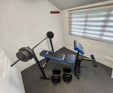 Pro Fitness Folding Workout Bench with 50kg Weight Package Gym Training Set