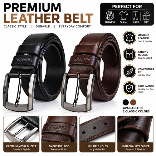 Mens genuine leather belt - mens,
