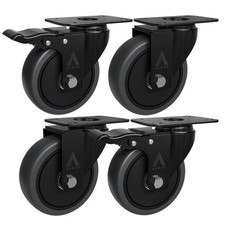 4 x RUBBER SWIVEL CASTOR