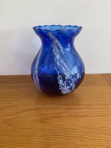 Cobalt blue and white stained - blue,
