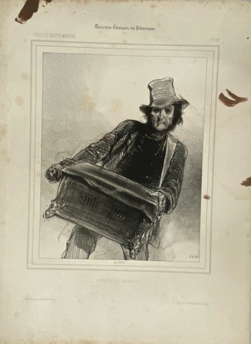 Lithograph gavarni gazette - lithograph,
