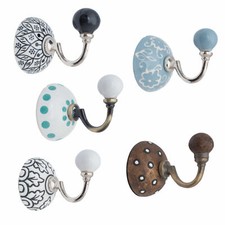 Ceramic hook, wall hook, coat hook with ceramic ball 6 cm Ø shabby chic