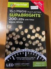 Premier 200 Multi Action LED Supabrights 16 Metre LEDs Warm White with timer