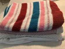 Girls Baby Blanket Bundle – Knitted, Quilted, Christening & Fleece – 4 Blankets