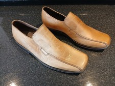 Base London Men's Leather Tan Loafers Size Uk 9 Brand New