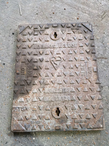 Cast iron manhole drain cover - cast,
