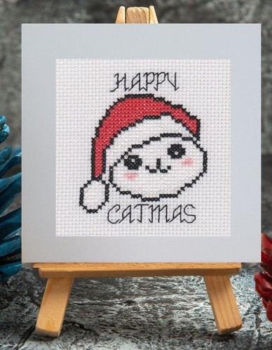 Christmas card cross stitch - card,