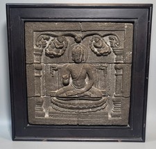 Borobudur Temple Dhyani Buddha Framed Relief Indonesia 27x27cm Museum Copy 
