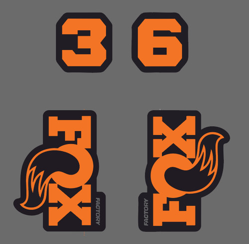 Fox factory fork stickers - fox, 36