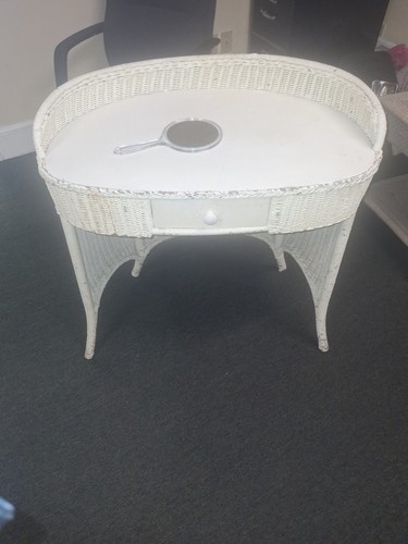 White wicker rectangular - white,