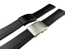 22 24mm Black Rubber/Silicone