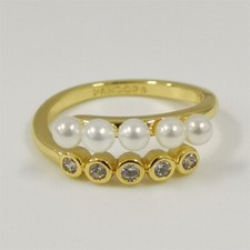 Freshwater Cultured Pearls & Stones Open Ring Pandora Treated