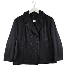 Vintage womens black pea coat - vintage,