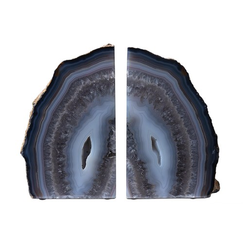 Natural agate bookends - agate,