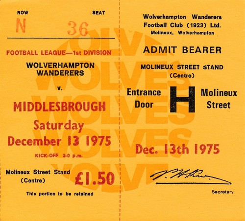 Ticket wolves middlesbrough - wolves, v