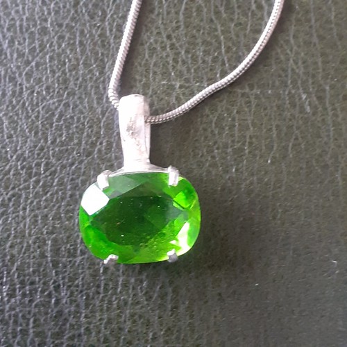 Silver plated peridot - peridot, stone