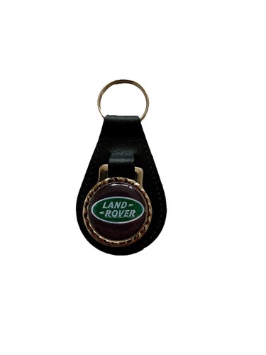 Black leather keyring fob - black,