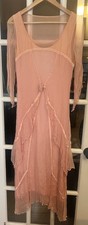 Nataya Age of Love Sheer Dress Sz S Downtown Abbey Romantic Fairy Peach Read.  H