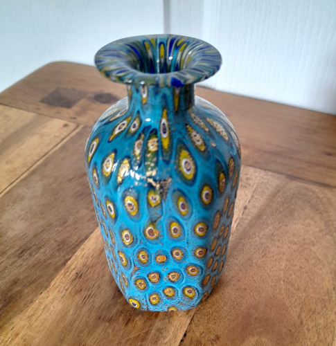 Vintage murano style blue art - style,