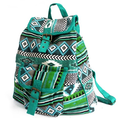 Teal jacquard backpack - jacquard,
