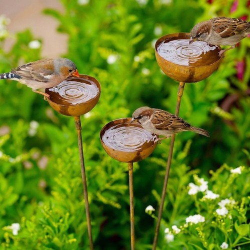 Long stem metal bird bath - stem,