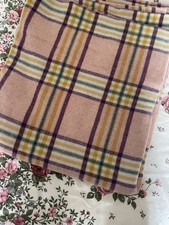 Vintage Check Wool Blanket Beautiful Colours Has Been Modified
